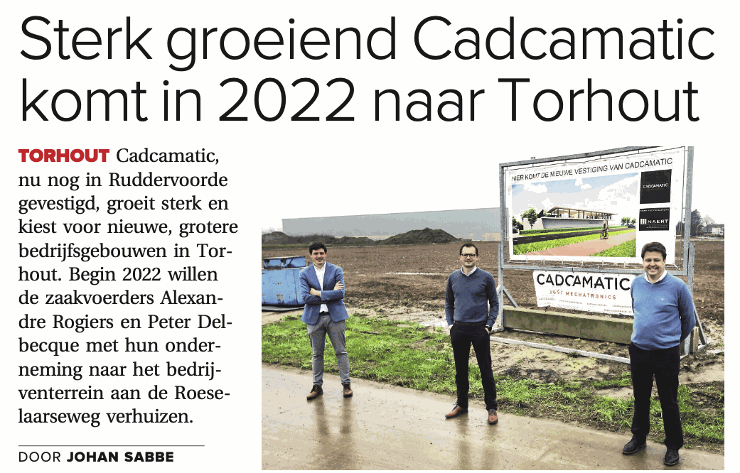 Nieuwe site Cadcamatic Cadcamatic krijgt bezoek van burgemeester Krist Audenaert